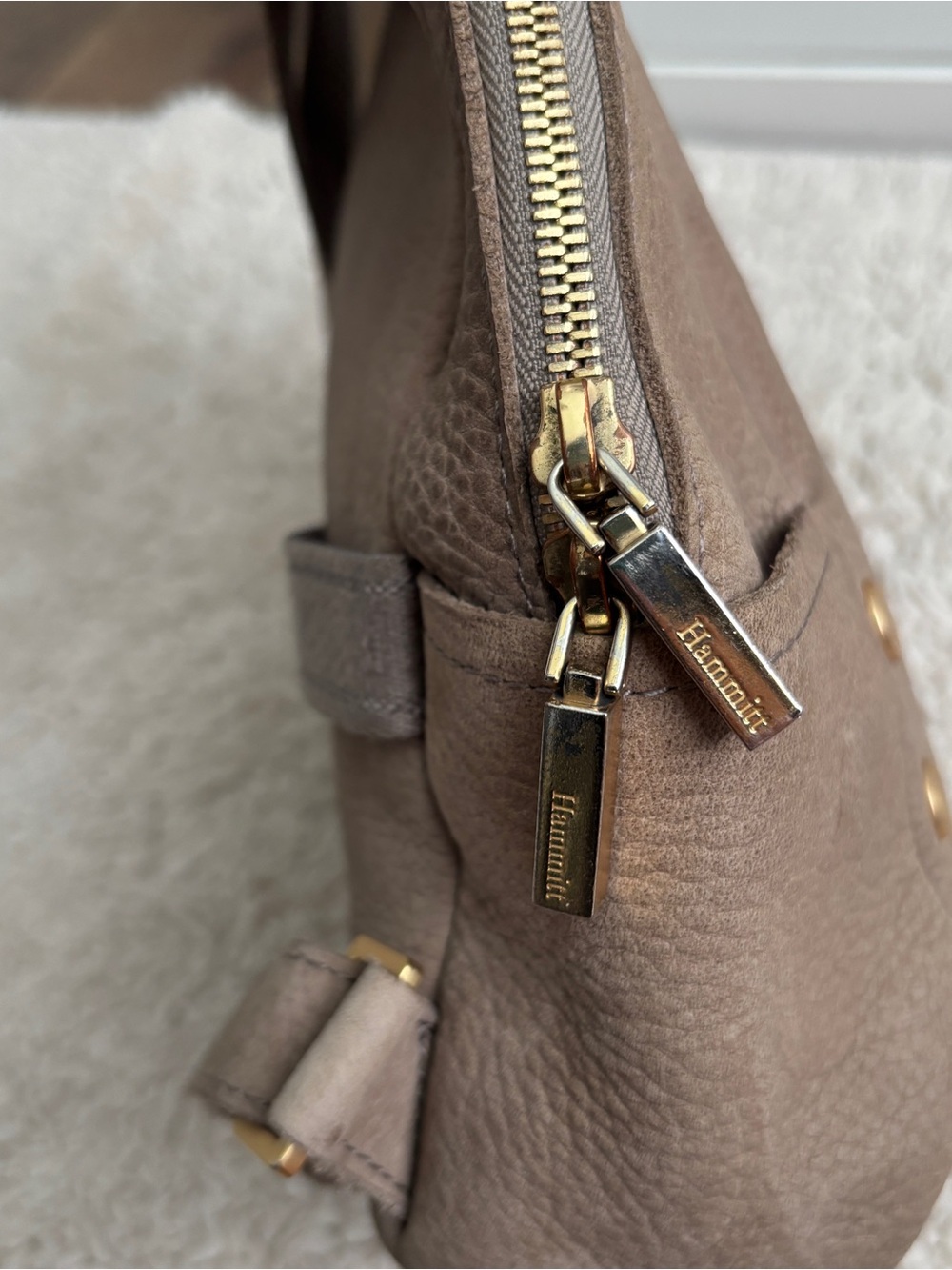 Hammitt Hunter Pebbled Leather Backpack with Gold Hardware - Picture 8 of 16